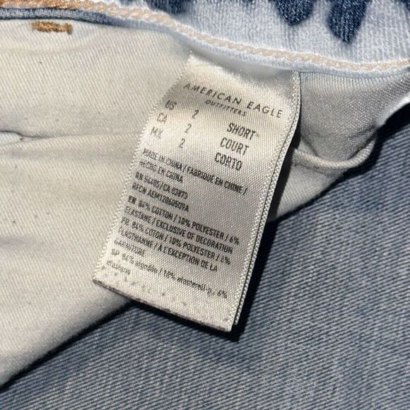 American Eagle Jegging Super Stretch Sz 2 LONG Length Med Dark Wash Denim Jeans - Picture 4 of 9